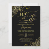 We doen nog steeds Elegant Black en Gold Vow Renew Kaart (Voorkant)