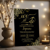 We doen nog steeds Elegant Black en Gold Vow Renew Kaart