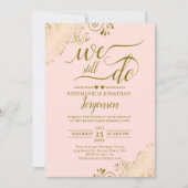 We doen nog steeds Elegant Blush Pink & Gold Vow R Kaart (Voorkant)