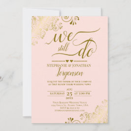 We doen nog steeds Elegant Blush Pink & Gold Vow R Kaart