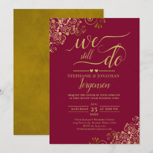 We doen nog steeds Elegant Burgundy & Gold Vow Ren Kaart