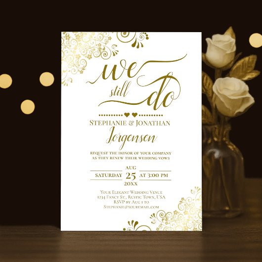 We doen nog steeds Elegant Gold en White Vow Renew Kaart