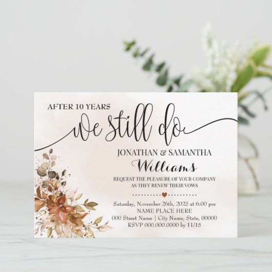 We doen nog steeds Eucalyptus Autumn Weddenschap J Kaart (Staand voorkant)