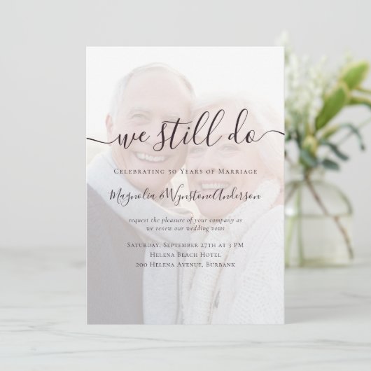 We doen nog steeds foto Vow Renewal All in One Kaart (Staand voorkant)