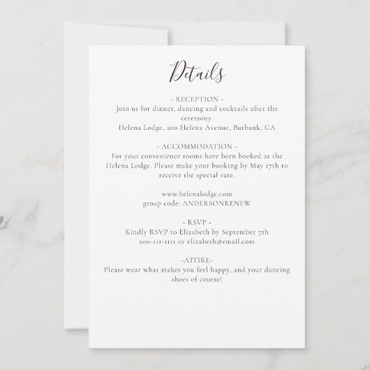 We doen nog steeds foto Vow Renewal All in One Kaart (Achterkant)