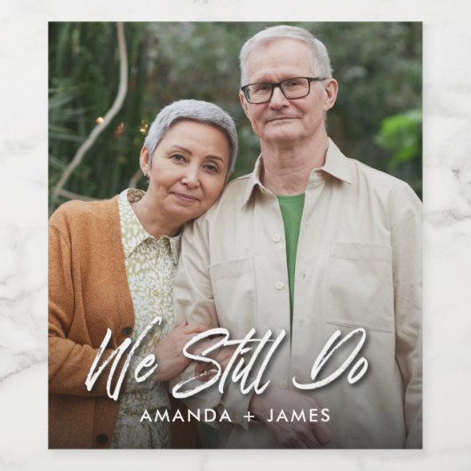 We doen nog steeds gelofte vernieuwen foto wijn etiket (Enkel label)