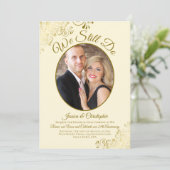 We doen nog steeds Gold en Cream Wedding Vow Renew Kaart (Staand voorkant)