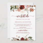 We doen nog steeds goud rustieke bloemen gelofte v kaart (Voorkant)