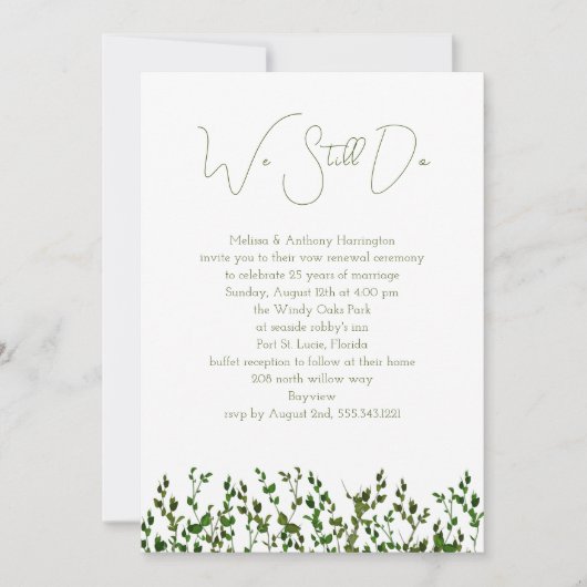 We doen nog steeds Greenery Vow Renewal Ceremony u Kaart (Voorkant)