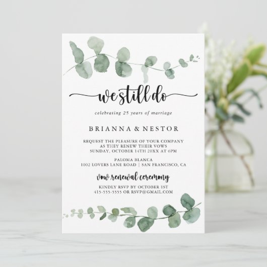 We doen nog steeds groene eucalyptus gelofte verni kaart (Staand voorkant)