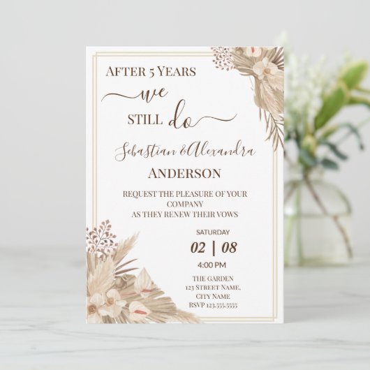 We doen nog steeds hernieuwing huwelijksgeloften j kaart (Staand voorkant)