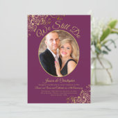 We doen nog steeds het Paars Gold Wedding Vow Rene Kaart (Staand voorkant)