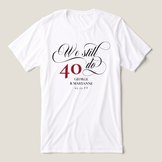 We doen nog steeds het Swirly Script 40th Wedding  Tri-Blend Shirt (Design voorkant)