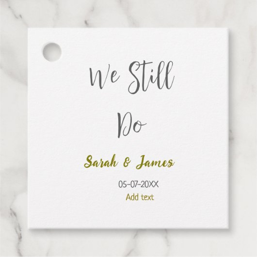 We doen nog steeds huwelijksverjaardag eenvoudig g bedankjes labels (Voorkant)