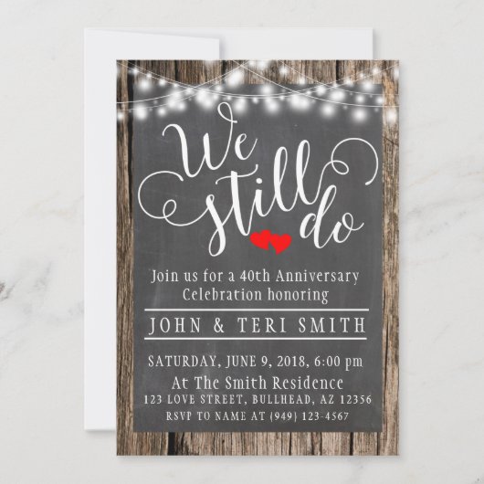 We doen nog steeds Jubileum met een 40e bruiloft Kaart (Voorkant)