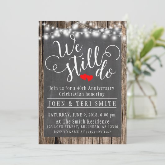 We doen nog steeds Jubileum met een 40e bruiloft Kaart (Staand voorkant)