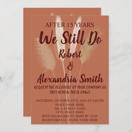 We doen nog steeds Jubileum Renewal Pampas Kaart (Voorkant / Achterkant)