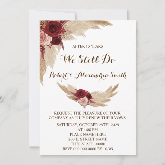 We doen nog steeds Jubileum Renewal Pampas  Kaart (Voorkant)