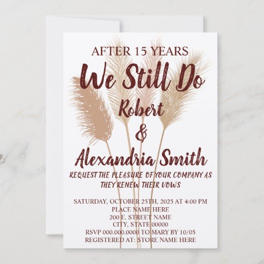 We doen nog steeds Jubileum Renewal Pampas Kaart (Voorkant)