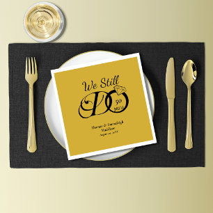 We doen nog steeds Jubileum typografie goud/zwart Servet