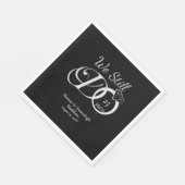 We doen nog steeds Jubileum typografie zwart/zilve Servet (Hoek)