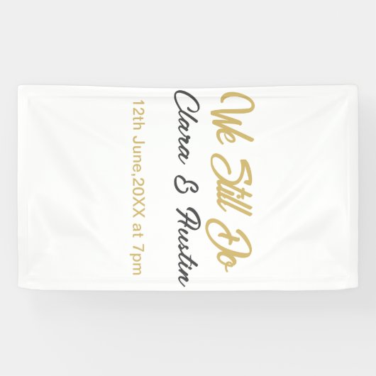 We doen nog steeds koppel naam datum champagne gou spandoek (Horizontaal)