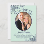 We doen nog steeds marineblauw en tint-bruiloft-he kaart (Voorkant)