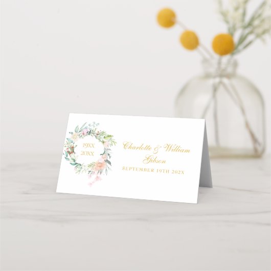 We doen nog steeds met Floral Jubileum Vow Renewal Plaatskaartje (Achterkant)