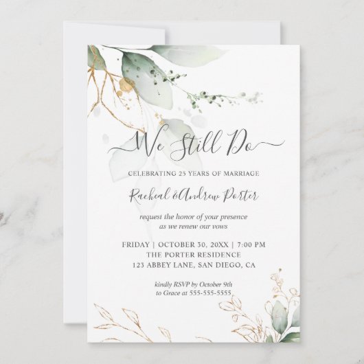 We doen nog steeds met Vow Renewal Jubileum Green Kaart (Voorkant)