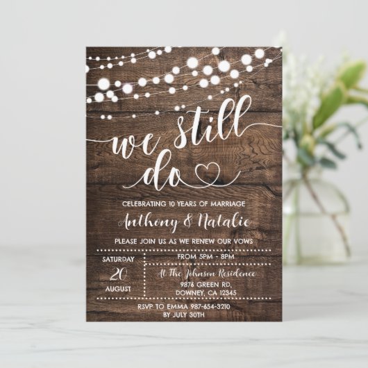 We doen nog steeds met Vow Renewal Rustic Kaart (Staand voorkant)