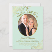 We doen nog steeds Mint Green & Gold Wedding Vow R Kaart (Voorkant)