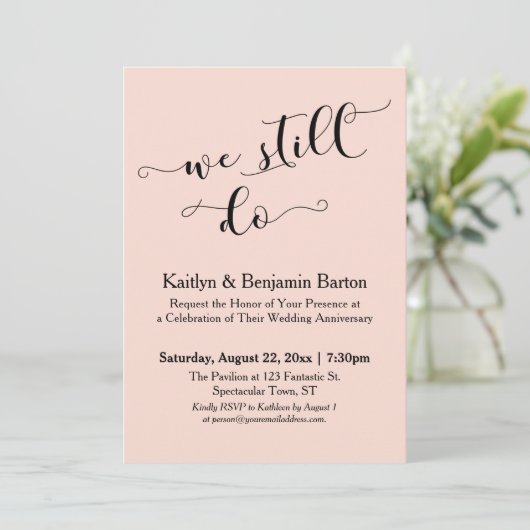 We doen nog steeds moderne kalligrafie, verjaardag kaart (Staand voorkant)