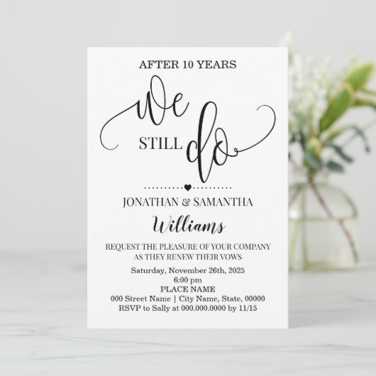 We doen nog steeds Moderne Minimalistische Trouwhe Kaart (Staand voorkant)