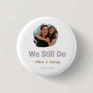 we doen nog steeds naam stel paarse pastel bruine  ronde button 3,2 cm