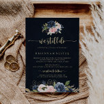 We doen nog steeds Navy Blush Bloemen Gouden Gelof Kaart<br><div class="desc">Dit doen we nog steeds met de marineblush floral gold vow-uitnodiging is perfect voor een rustige hernieuwing van de belofte en viering. Het ontwerp is voorzien van prachtige donkerblauw,  blauw,  jaloers,  roze,  blozen,  gouden bloemen en groene bladeren met de hand.</div>