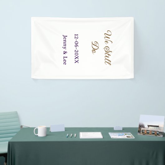 We doen nog steeds roze bruin naam datum jaar boho spandoek (Beurs)