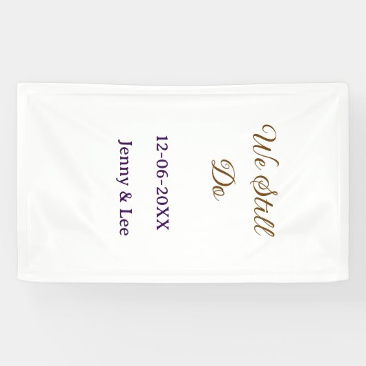 We doen nog steeds roze bruin naam datum jaar boho spandoek (Horizontaal)