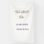 We doen nog steeds roze bruin naam datum jaar boho spandoek (Verticaal)