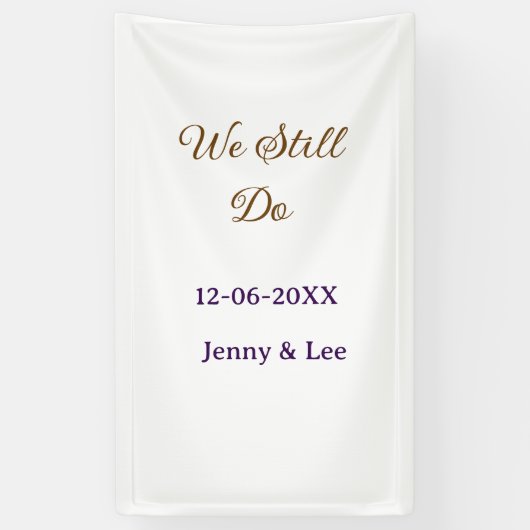 We doen nog steeds roze bruin naam datum jaar boho spandoek (Verticaal)