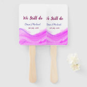 We doen nog steeds roze paarse waterverf glitter s handwaaier (Voorkant en achterkant)