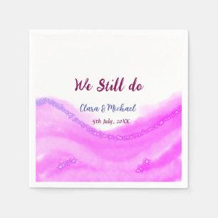 We doen nog steeds roze paarse waterverf glitter s servet