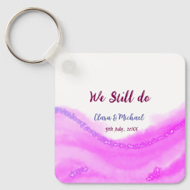 We doen nog steeds roze paarse waterverf glitter s sleutelhanger