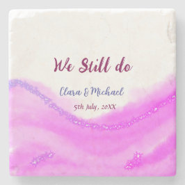 We doen nog steeds roze paarse waterverf glitter s stenen onderzetter