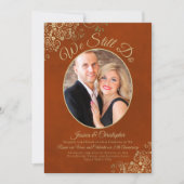 We doen nog steeds Rust Oranje en Gold Wedding Vow Kaart (Voorkant)