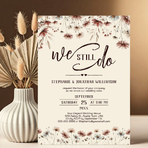 We doen nog steeds Rustic Wildflowers Wedding Vow  Kaart