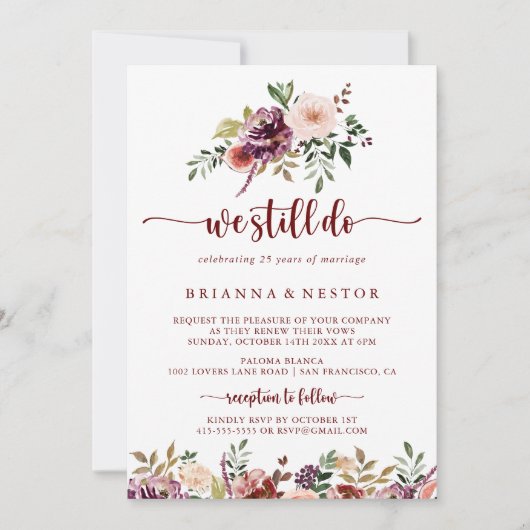 We doen nog steeds rustieke zomer bloemengelofte v kaart (Voorkant)