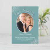 We doen nog steeds Silver Curls Blauwgroen bruilof Kaart (Staand voorkant)