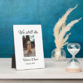 We doen nog steeds trouwkoppel huisdier foto naam  fotoplaat (Zijkant)