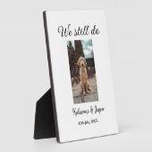 We doen nog steeds trouwkoppel huisdier foto naam  fotoplaat (Zijkant)