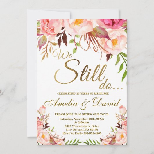 We doen nog steeds uitnodiging, gelofte van vernie kaart (Voorkant)